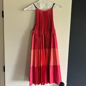 BCBGMaxAzaria Pink and Orange Pleated Dress